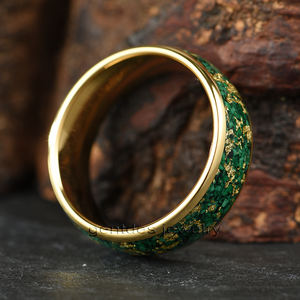 תכשיטי יוקרה מותאם אישית 4 מ "מ 8 מ" מ 14k/18k מרוסק זהב מרוסק מלכיט & זהב מרוסק - Product Image 4