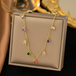 Collares de Clavícula para Mujer al por Mayor, Variados, de Acero Inoxidable, Chapados en Oro de 18K, con Colgantes de Cruz, Collares Apilados de Varias Capas - Product Image 5