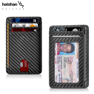 Tùy chỉnh PU da chủ thẻ RFID chặn ví cho nam giới thông minh đa chức năng tay áo cho thẻ kinh doanh - Product Image 1