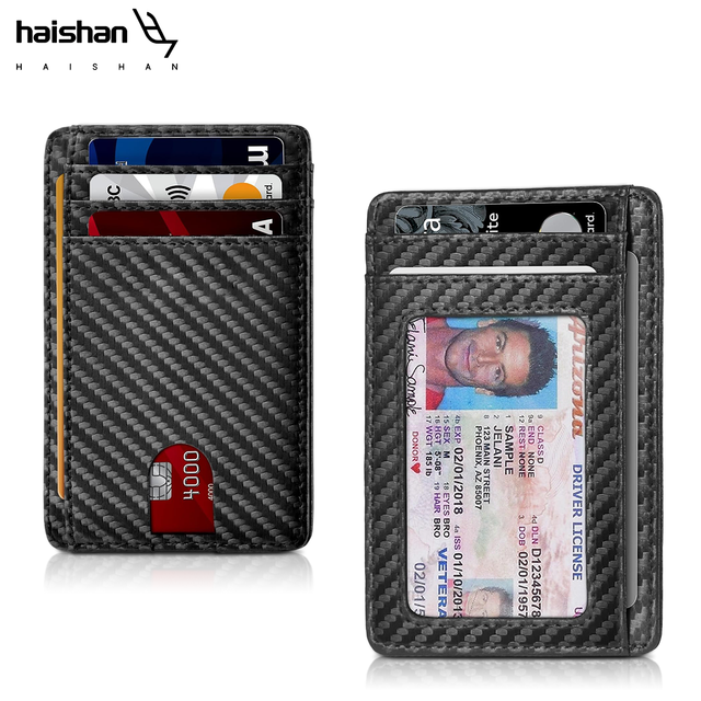 Customized PU Leather Card Holder RFID Blocking Wallet for Men Smart Multifunctional Sleeve for Business Cards