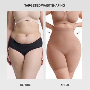 Waistdear Shorty gainant invisible taille haute sans couture anti-roulement pour femme, à porter sous une robe - Product Image 5