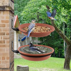 Juego de bandejas de baño para pájaros montadas en árboles, 2 uds., cuenco de alimentación para pájaros de Metal colgante para exteriores - Product Image 6