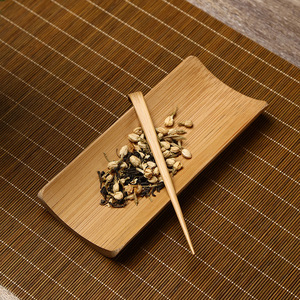 Bamboo <b>tea</b> scoop and towel holder, <b>tea</b> ceremony accessories, bamboo <b>tea</b> <b>tray</b>, carbonized <b>tea</b> towel holder, decorative item, - Product Image 3