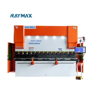 Máquina dobladora de metal de freno de prensa CNC hidráulica RAYMAX, dobladora automática de fabricación de chapa, venta directa de fábrica