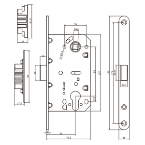 Phổ Biến Nhất Ý Thiết Kế Kích Thước Khóa 8550 9050 9650 Khóa Cửa Từ Cho Nội Bộ Cửa - Product Image 5