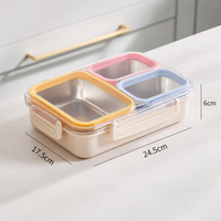 Boîte à bento multi-compartiments anti-fuite, récipient à lunch en plastique réutilisable avec couvercle hermétique, sortie d'usine