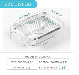 Boîte en aluminium jetable de qualité alimentaire, carrée, 6x6 pouces, 540 ml, recyclable, écologique, plateau de cuisson et emballage pour gâteaux - Product Image 4