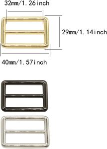 Boutons coulissants Tri-Glide réglables, attaches à boucle Triglide, sangles coulissantes, boucles Tri-Glide - Product Image 3