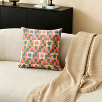 Housse de coussin décorative de haute qualité avec imprimé étoiles colorées, 17,7x17,7 pouces, housse de coussin durable pour canapé et décoration intérieure