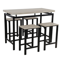 Ensemble de meubles de bar en bois de style antique table haute et chaises pour salle à manger ou cuisine panneau haut comptoir en bois