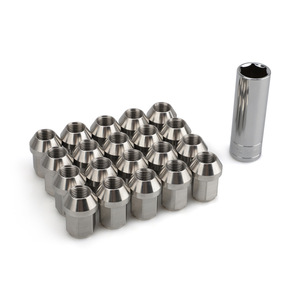 Getitall Wheel Nuts 19mm Across <b>Flats</b> 35mm Long 304 Stainless Steel With Socket For Car Modification - Product Image 1