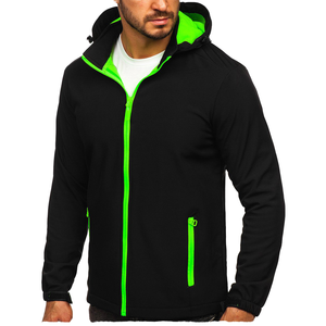 บริการ OEM เสื้อแจ็คเก็ตบอมเบอร์แบบลำลองสำหรับผู้ชาย สวมใส่สบาย เคลือบผิวอย่างดี คอตั้ง โลโก้ด้านหน้า มีฮู้ด ระบายอากาศได้ดี เหมาะสำหรับฤดูหนาว - Product Image 1