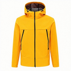 Custom Company Men's Eco-Friendly Winter Hiking Jackets Front Windproof Waterproof Softshell Hooded Outdoor Zipper Plain Dyed - Product Image 2