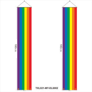 Stendardo con bandiera arcobaleno Lgbt stendardo Streamer da bar decorazione Gay Pride esterno felice orgoglio portico Banner - Product Image 5