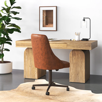 Bureau d'ordinateur contemporain en bois massif, style antique, pour réception, bureau ou espace de travail à domicile, personnalisable