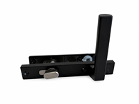 Manija de Puerta Cuadrada de Aleación de Aluminio con Mecanismo de Cerradura con Llave para Puerta Abatible de PVC, Diseño Moderno para Baño y Hotel, Acabado en Polvo