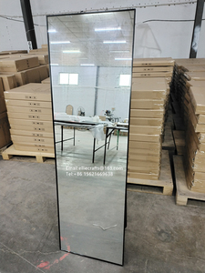 <span class=keywords><strong>Miroir</strong></span> sur pied rectangulaire arqué contemporain en verre trempé incassable avec cadre, pour décoration intérieure personnalisée - Product Image 4