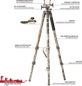 Treppiede in Alluminio con Telaio Resistente, Design Leggero e Stabile, Livella a Bolla, Gambe Regolabili, Supporto per Tiro e <span class=keywords><strong>Caccia</strong></span> - Product Image 4