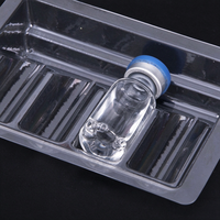 Boîte en plastique PP de haute qualité à 4 compartiments, plateau transparent pour flacons, plateau d'emballage sous blister jetable, vente en gros pour étuis de peptides
