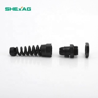 SH-BDM-28-FZW Métrique/PG Noir/Gris clair Plastique Flex Spirale Soulagement de la tension Étanche Nylon Câble Glands IP68
