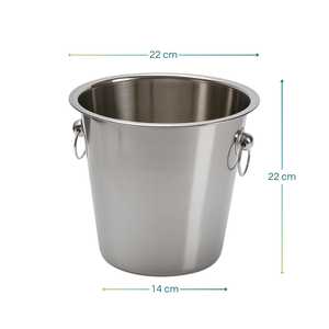 Secchiello per ghiaccio in acciaio Suaglass da 4 litri con 2 manici per ristoranti, feste ed eventi - Product Image 2