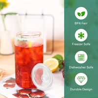 Entrepôt aux États-Unis enfants 16 Oz personnalisé UV DTF en plastique vierge boisson café canettes de bière tasse avec couvercles PP pailles pour cadeau de fête de Noël