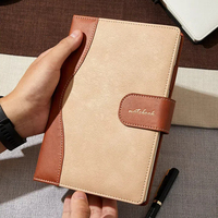 Carnet à couverture rigide en cuir PU rétro A5 avec porte-stylo, journal personnalisé à couverture plate, marque privée luxueuse