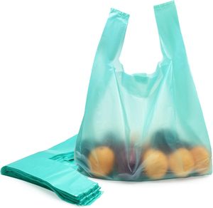 ถุงขยะแบบเสื้อยืดสำหรับงานหนัก ถุงหิ้วแบบเสื้อกั๊ก HDPE หนา สำหรับใช้ในเชิงพาณิชย์และอุตสาหกรรม - Product Image 1