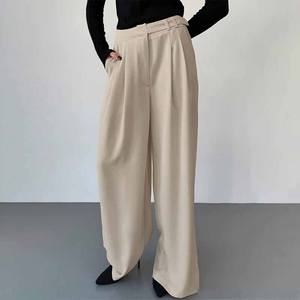 Özel resmi kadın pantolonları ve pantolon yüksek bel gevşek geniş bacak pantolon takım elbise - Product Image 5