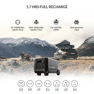 Stations d'énergie portables 220v pour la maison 2400W centrales solaires système de générateur de centrale électrique portable chargeur d'alimentation pour l'extérieur - Product Image 4