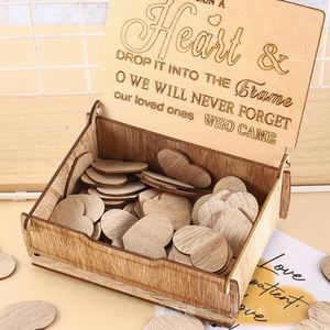 Libro de Visitas para Boda DIY de Alta Calidad con Caja de Madera en Forma de Corazón de 30x30cm, Alternativa Acrílica de Diseño Moderno para Firmas y Recuerdos - Product Image 3
