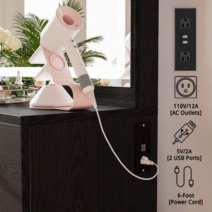 Coiffeuse de maquillage Offre Spéciale coiffeuse de maquillage avec lumières LED tiroir de rangement rotatif rétractable de grande capacité - Product Image 3