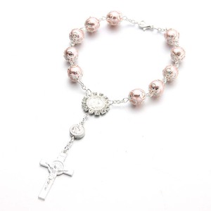 Commercio all'ingrosso di lusso <span class=keywords><strong>argento</strong></span> <span class=keywords><strong>rosario</strong></span> braccialetto di vetro perle di perle in <span class=keywords><strong>argento</strong></span> strass italiano cattolico religioso sublimazione per la preghiera - Product Image 5