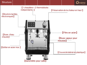 CRM3200 15 บาร์ 1.7 ลิตร เครื่องชงกาแฟเอสเพรสโซ่, เครื่องชงกาแฟ 220 โวลต์ พร้อมเครื่องทำฟองนมคาเฟ่ คอร์ริมา - Product Image 1