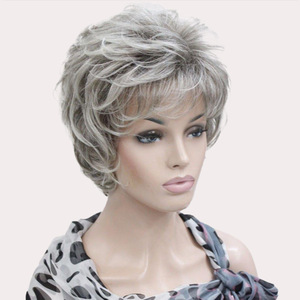 Peluca Corta Rizada Voluminosa <span class=keywords><strong>para</strong></span> Mujer, la Más Vendida en Comercio Exterior, <span class=keywords><strong>para</strong></span> <span class=keywords><strong>Mayores</strong></span> de 50 Años, de Una Sola Pieza, Hecha a Máquina con Fibra Resistente al Calor - Product Image 3