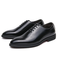 Chaussures de mariage en cuir à lacets de haute qualité, chaussures de bureau noires pour hommes