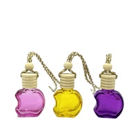 Diffuseur de parfum pour voiture en verre de luxe, 10 ml, en forme de pomme, coloré, transparent, à suspendre