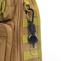 Porte-clés robuste personnalisé avec logo, rétractable, tactique, portable, à boucle, facile à utiliser, pour l'escalade, la randonnée, en métal et plastique, pour cadres