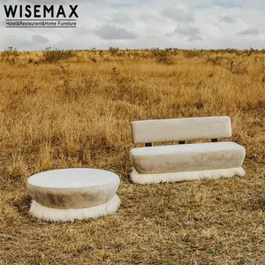 WISEMAX欧洲皇家家具客厅套装舒适天鹅绒簇绒单沙发扶手椅卧室躺椅