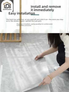 Piso Vinílico Autoadhesivo Ecológico de PVC de 60x60cm, Engrosado e Impermeable, para Decoración de Apartamentos de Alquiler - Product Image 4