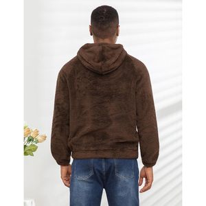FOXA Sweat à capuche doux pour homme, pull en sherpa, sweat-shirt chaud pour l'automne et l'hiver, pull moelleux à manches longues, décontracté - Product Image 3