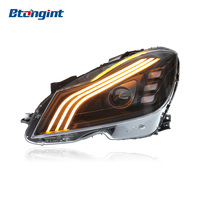 Convient aux modèles 11-14 de la Mercedes Benz Classe C W204 Modification de l'assemblage des phares C180 Maybach Lentille LED à trois barres 11-14