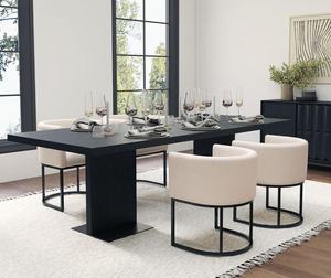 Sillas de Comedor Modernas con Forma de Bola, Sillas con Brazos, Espuma Contemporánea para Comedor y Sala de Estar, 18.5 Pulgadas de Ancho, Estructura de Acero Inoxidable Negro - Product Image 4