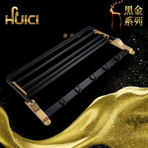 Black Gold Series Towel Rack Bathroom Hardware Space Aluminum Towel bar <strong>Bath</strong> Towel Bathroom Accessories Bathroom <strong>Storage</strong> - Product Image 4