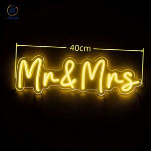 Nouveauté : Enseigne néon Mr et Mme, personnalisée, faite à la main, joyeux anniversaire, lettres en acrylique, LED, inscription « Happily <span class=keywords><strong>Ever</strong></span> <span class=keywords><strong>After</strong></span> », décoration intérieure, mariage - Product Image 1