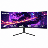 Moniteur de bureau incurvé personnalisable de 49 pouces, 240 Hz, 1 ms, IPS, 5K DQHD, moniteur PC de bureau 5K pour utilisation en bureau et pour les projets