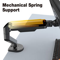 Support pour ordinateur portable de bureau à ressort à gaz flexible de bureau moderne en gros et bras de moniteur à gaz unique réglable pour ordinateur