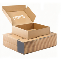 Boîte d'expédition plate en carton kraft ondulé personnalisée, réutilisable, recyclable, de haute qualité, avec logo personnalisé, robuste