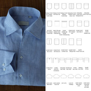 Camisas de Trabalho Masculinas OEM de Alta Qualidade em Linho Respirável para a Primavera, Colarinho Pontiagudo, Business Casual para Banquete, Casamento, Formatura, Antirrugas - Product Image 4