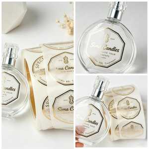 Etichetta Trasparente Personalizzata con Stampa in Lamina d'Oro - Adesivo di Lusso per Profumi e Cosmetici - Product Image 3